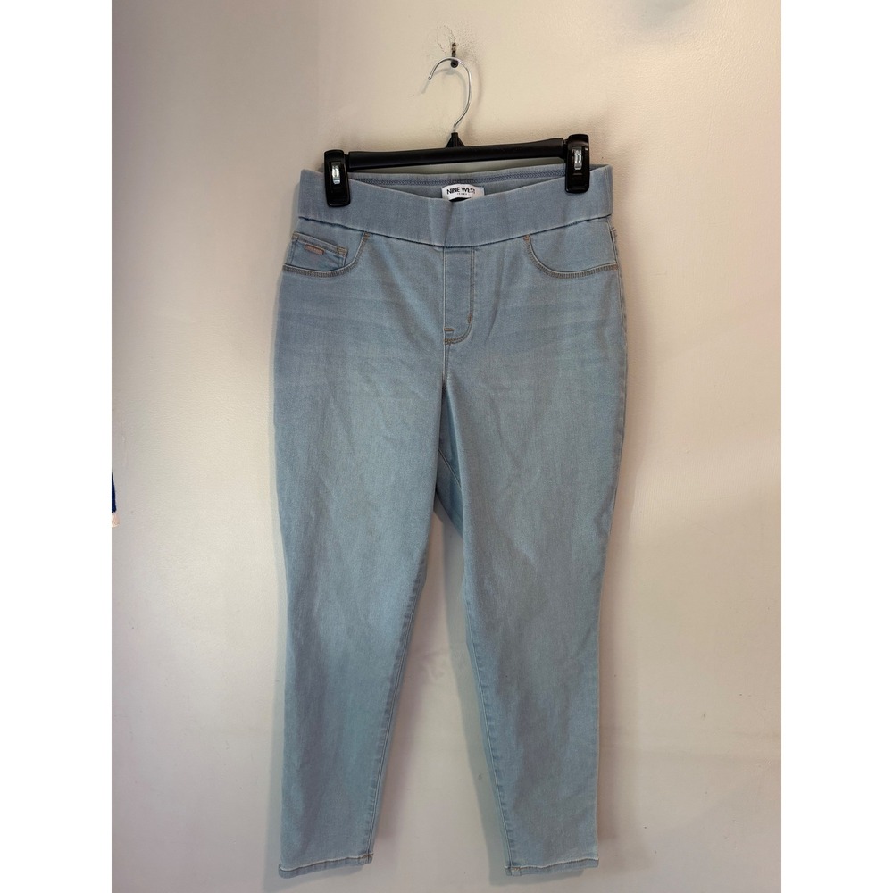 Nine‎ West Jeans Womens Heidi Pull On Crop Jeggings Light Wash Blue Size 6